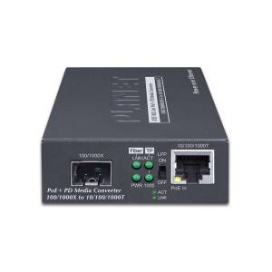 GT-805A-PD Gigabit Media Converter with 1x10/100/1000BASE-T Ports, 1x100/1000BASE-X SFP Ports, 48..54 V DC-In PoE, Operating Temperature 0..+50шC