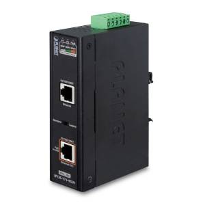 IPOE-171-95W Industrial Gigabit Power-over-Ethernet Injector, 2x1000 RJ45 PoE Port, 48-56VDC Input Voltage, up to 95W PoE Output, -40..+75C Operating Temperature