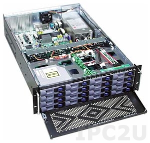 GHI-390-SATA 19&quot; Rackmount 3U Chassis, EATX, 1x5.25&quot; Slim/16x3.5&quot; Hot Swap SATA HDD Drive Bays, without P/S