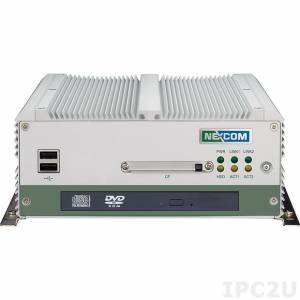 NISE-3145 Fanless Embedded Server Socket-P, Support Intel Core 2 Duo/Celeron M w/VGA, DVI, 2xGb LAN, 4xCOM, 6xUSB, Audio, LPT, CF Socket, 1x2.5&quot; Drive Bay, SATA Slim DVD Combo, w/o power adapter
