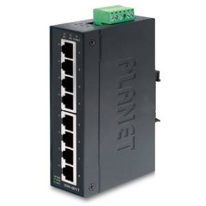 ISW-801T Industrial DIN-Rail Fast Ethernet Unmanaged Ethernet Switch, 8x100 Base(TX), 6KV protection, 12-48VDC/24VAC redundant Input Voltage, -40..+75C Operating Temperature