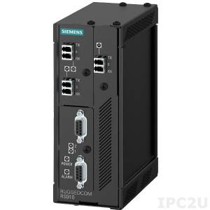 Ruggedcom-RS910 Industrial Serial Device Server with 2x 10/100BASE-TX RJ-45 ports, 2x RS232/422/485 DB9 ports, 24VDC Input Power, -40..85C Operating Temperature