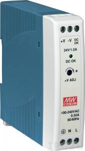 MDR-20-24 AC Input 85-264VAC, 120-370VAC Industrial Power Supply , Output 24VDC/1A, DIN-Rail Mounting