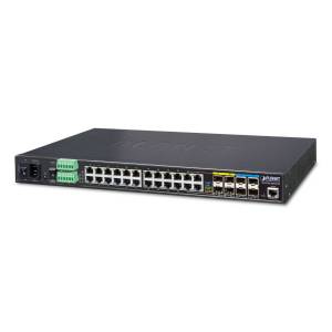 IGS-6325-20T4C4X Industrial Rackmount L3 Managed Ethernet Switch with 24x1000Base T, 4x1000 SFP ports, 4x10G, 2xDI/DO, Modbus TCP, Cybersecurity features, Redundant 100-240VAC/36-60VDC In, -40..75C Operating Temperature