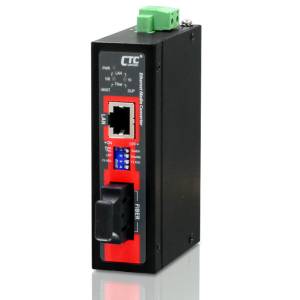 IMC-100C-E-SC002 Compact Industrial Unmanaged Fast Ethernet Media Converter 10/100 Base-TX to 100 Base-FX Optical Multi-mode SC port, Distance 2km, 12/24/48VDC or 24VAC Input Power, -40.. 75C Operating Temperature