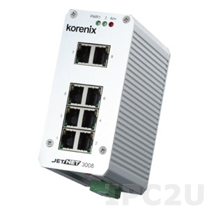 JetNet 3008 Korenix Industrial Entry Level Ethernet Switch with 8x10/100Base-TX Ports (Compact 8-port Ethernet Rail Switch,v3)