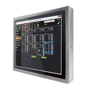 R19L100-SPM1 Industrial Stainless 19&quot; LCD Display, Full IP65, 1280x1024, front panel stainless steel, VGA, Projective Capucitive Touch, 100-240V AC, power supply 12V DC