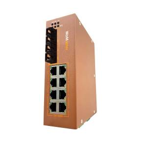 DS410L-MM-SC-2 Indastrial Ethernet Switch, 8x100/1000Base-T, 2 GSC Multimode 2KM, COM, 1xDO, 1xDI, L2 Managed, eRSTP, 10..60VDC, -40..75 C Operating Temperature