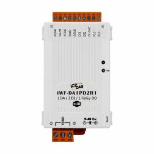 tWF-DA1PD2R1 1-channel Analog Output, 2-channel Digital Input and 1-channel Relay Output Module, Wi-Fi 2.4G IEEE 802.11 b/g/n (RoHS)