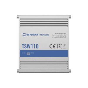 TSW110 Industria L2 Unmanaged Switch, 5xLAN Port 10/100/1000Mbps Ethernet, 9..30V DC-in, 9W PSU, -40..75C operating temp.