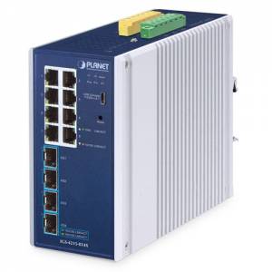 IGS-4215-8T4X Industrial Managed Ethernet Switch IP30, 8-Port 10/100/1000BASE-T, 4-Port 10GBASE-SR/LR SFP+, 1xCOM, 1xUSB, 2xDI, 2xDO, 9..48 VDC, Operating Temperature -40..75 C
