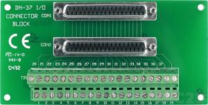 DN-37/N-A DB-37 Connector Termination Board, DN-37 Male-Female D-sub Cable 1M Cable(45°)