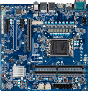 uATX-H610A uATX Mainboard, LGA1700, Intel 13/12th Gen Core i9/i7/i5/i3/Pentium/Celeron CPU, H610 Chipset, Up to 64GB DDR4 RAM, 2xHDMI/DP/VGA/LVDS, 1xGbE LAN, 1x2.5GbE LAN, 8xUSB, 4xCOM, Audio, 4xSATA 3, 2xM.2, 1xPCIe x1, 1x PCIe x4, 1xPCIe x16, 0..60C