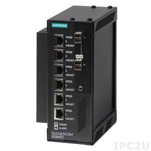 Ruggedcom-RS900G Industrial Managed Ethernet Switch with 8x 10/100BASETX ports and Dual 1000X 2x SFP ports, Layer 2, 24VDC Input Power, -40..85C Operating Temperature