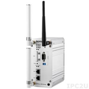 JetWave 3320 Industrial UMTS/HSPA+, IEEE 802.11n MIMO Wireless IP Gateway 2.4/5GHz with 2x 10/100/1000Base-T ports (1x PoE port), 1x RS-232/422/485 port, Dual 12-48VDC Power Input, -40.. 70C Operating Temperature