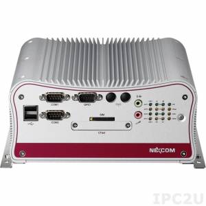 NISE-2310 Embedded Computer, Intel Atom D2550 1.86GHz, 4GB DDR3 RAM, DVI-I/DVI-D, 4xGbit LAN, 4xCOM (2 w/isolation), 6xUSB, GPIO, Audio, SIM socket, 2.5&quot; HDD Bay, CFast, Mini-PCIe, PCI Slot, 9..36V DC-In