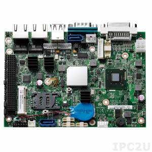 EBC-353 3.5&quot; Low power Embedded Board with Intel Atom D2550 1.86GHz CPU and NM10 Express Chipset, DDR3, VGA/DVI-D/18-bit LVDS, 2xGbE LAN, 2xSATA, 3xRS-232,1xRS-232/422/485, 6xUSB, DIO, Audio, PCI-104, Mini PCIe Expansion Slots, +12V DC-in, w/o Cable kit