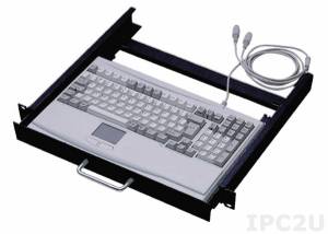 MK-KTP5AB-RS-R11 19&quot; Height Rackmount Keyboard/TouchPad Drawer includes English Keyboard, 105 Keys, Black Color