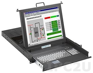 SMK-520-17PB 1U Rackmount 17&#039; TFT LCD Monitor with Keyboard, w/ 1x 1.8m VGA/KB/Mouse Cable, TouchPad