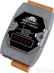 uPAC-7186EGD PC-compatible 80MHz Industrial Controller, 512kb Flash, 640kb SRAM, 2xRS232/485, Ethernet, MiniOS7, IsaGRAF