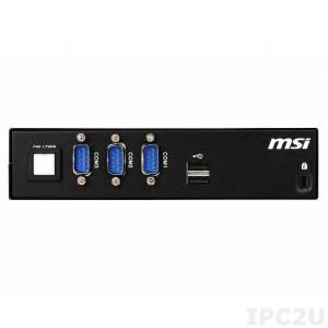 MS-9A68 Embedded Computer, Support Intel Core i3/i5/i7 3rd Gen. 35W TDP Socket G2 CPUs, up to 16GB DDR3 SODIMM, DVI-I, 2xDP, 2xGbit LAN, 4xCOM, 8xUSB, 2xMini-PCIe, Audio, 12V DC-In, Power Adapter