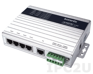 JetNet 3705 Korenix Industrial Unmanaged 4x10/100Base-TX PoE Ethernet Switch and 1x10/100Base-TX uplink Port