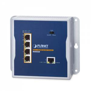 WGS-E304PT Industrial Wall-mounted Extender IP30 PoE In 1-Port 10/100/1000BASE-T, PoE Out 4-Port 10/100/1000BASE-T, Operating Temperature -40..75 C